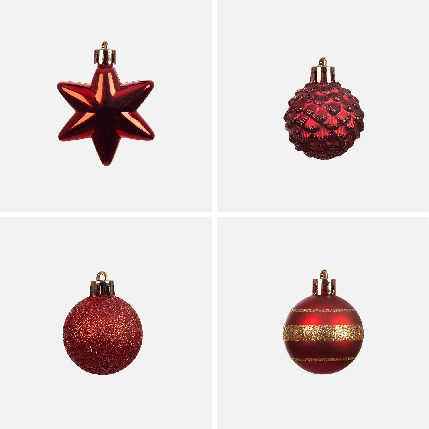 Sapin de Noël artificiel avec kit de décoration - Toronto 180cm - vert avec décorations rouge et or Photo13 Sapin de Noël artificiel avec kit de décoration - Toronto 180cm - vert avec décorations rouge et or Photo13