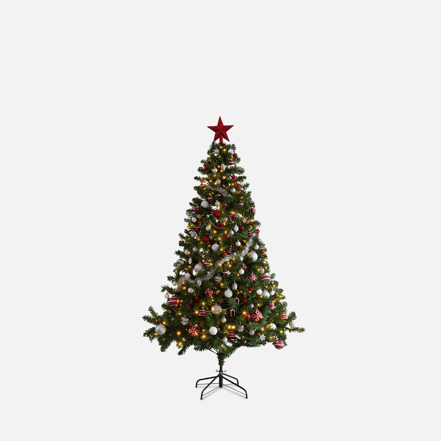 Albero artificiale con kit di decorazioni - Ottawa 150cm - verde con decorazioni rosse, argento e bianche Photo16 Albero artificiale con kit di decorazioni - Ottawa 150cm - verde con decorazioni rosse, argento e bianche Photo16