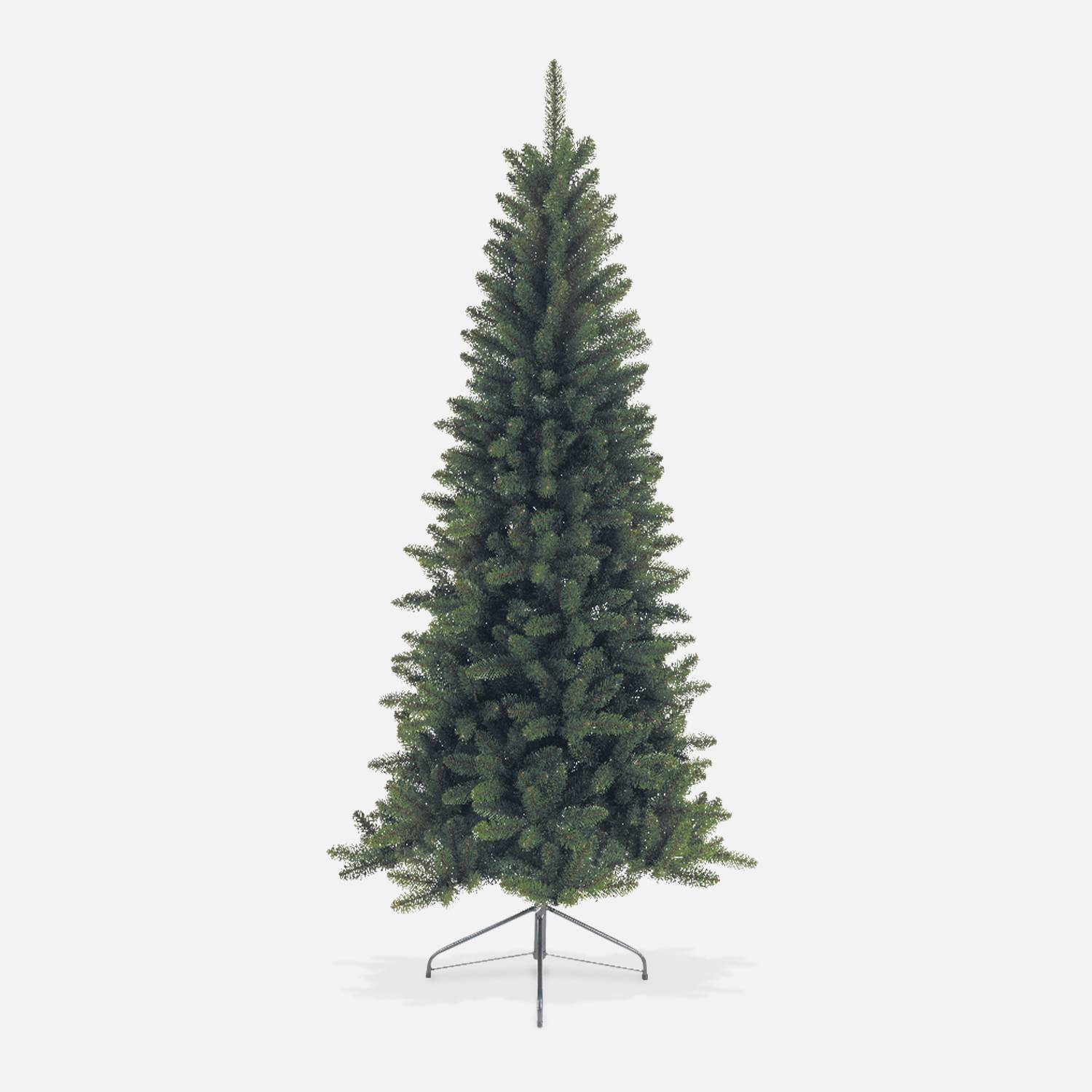 Sapin de Noël artificiel de 180cm - Nanton - forme conique, aspect réaliste, pied inclus Photo1
