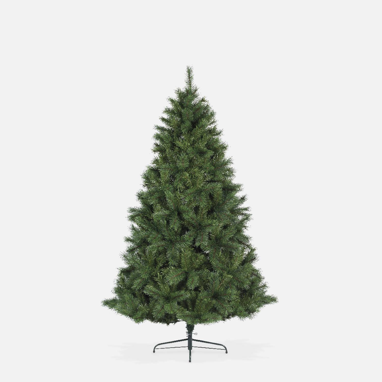 180 cm künstlicher Weihnachtsbaum - HINTON - dicht und buschig, Mix aus Nadeln, wahrheitsgetreues Aussehen, inklusive Ständer Photo4
