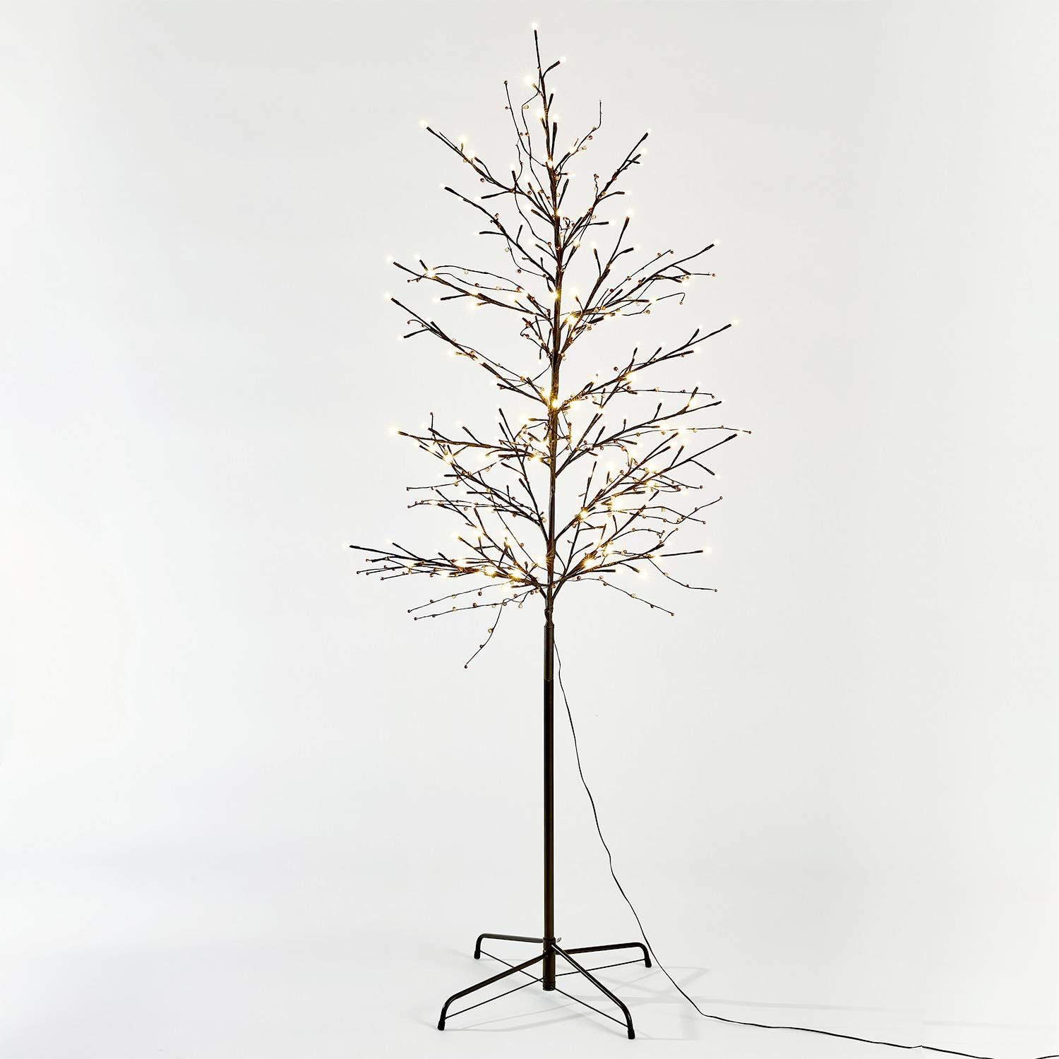 Albero luminoso da 180 cm, 200 led, perline e piedi inclusi - Decorazione natalizia Photo4