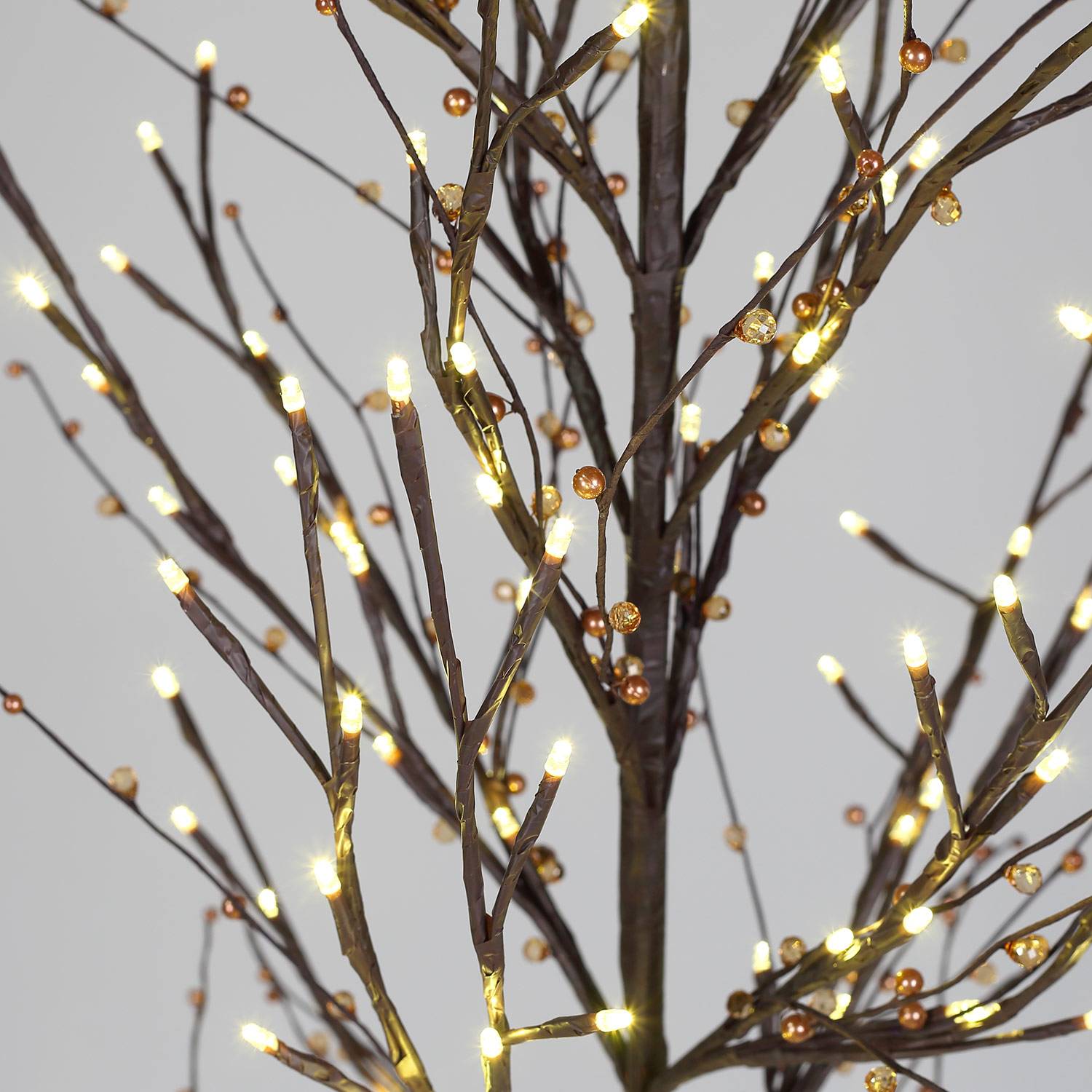 Árvore iluminada de 180 cm, 200 LEDs, contas e base incluídas - Decoração de Natal Photo5