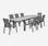 Table de jardin extensible 200/300cm en aluminium et 8 fauteuils en textilène - Gris foncé | sweeek