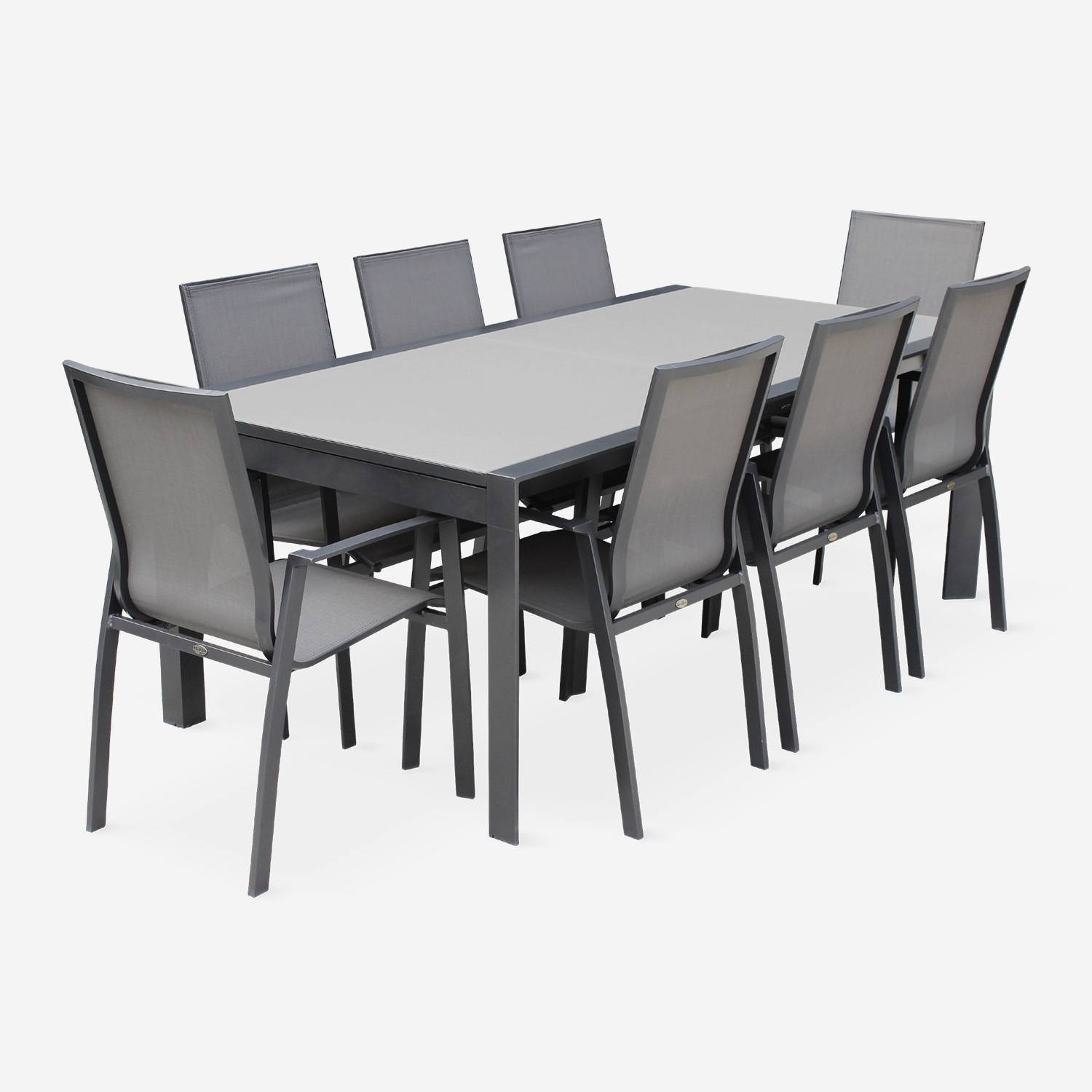 Set da pranzo da giardino allungabile alluminio fino 300cm 8 poltrone