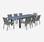 Salon de jardin table extensible - Philadelphie Gris anthracite - Table en aluminium 200/300cm, 8 fauteuils en textilène