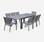 Salon de jardin table extensible - Chicago Anthracite - Table en aluminium 175/245cm avec rallonge et 8 assises en textilène