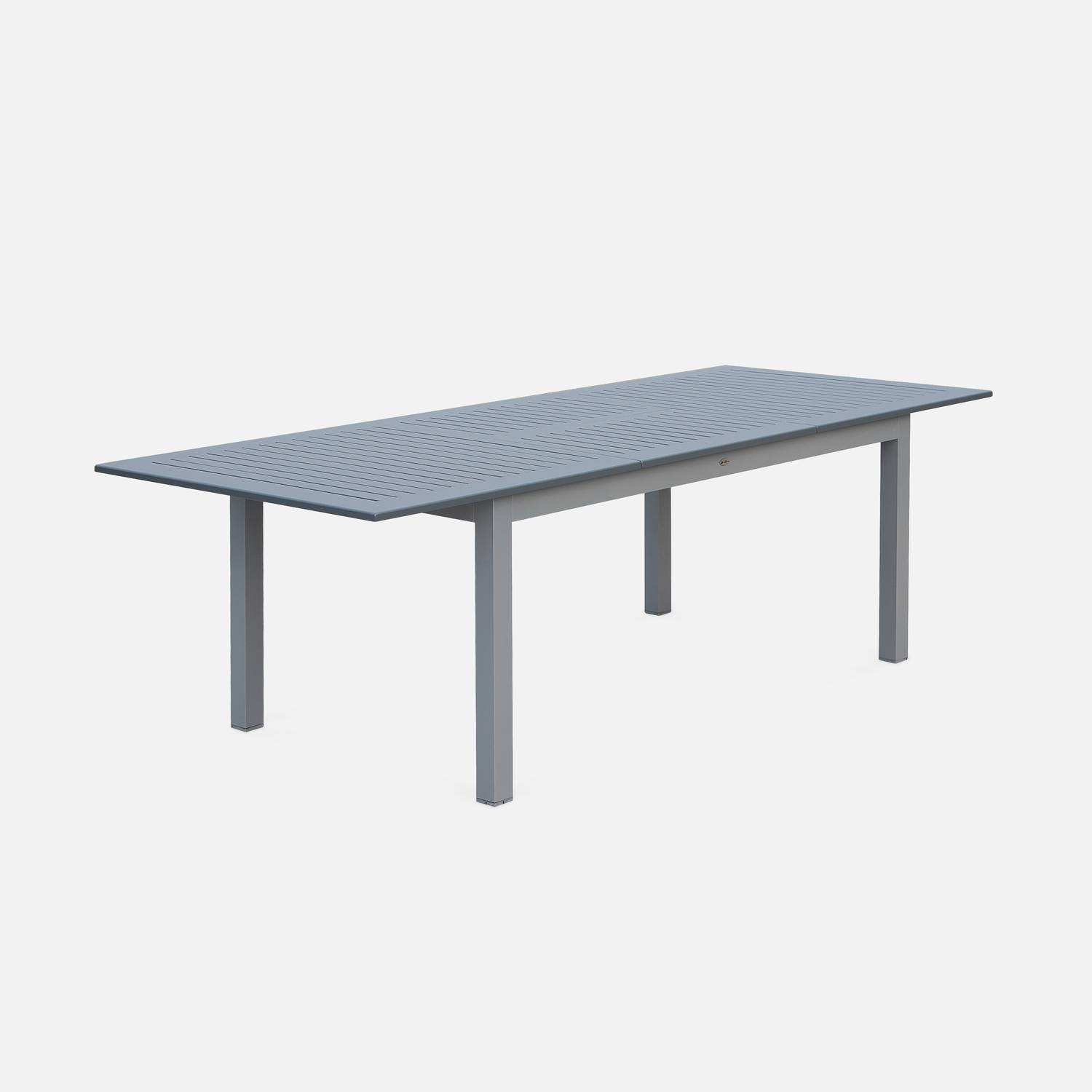 Table extensible - Chicago Anthracite - Table en aluminium 175/245cm avec rallonge, 8 places  Photo3
