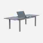 Table extensible - Chicago Anthracite - Table en aluminium 175/245cm avec rallonge, 8 places  Photo4