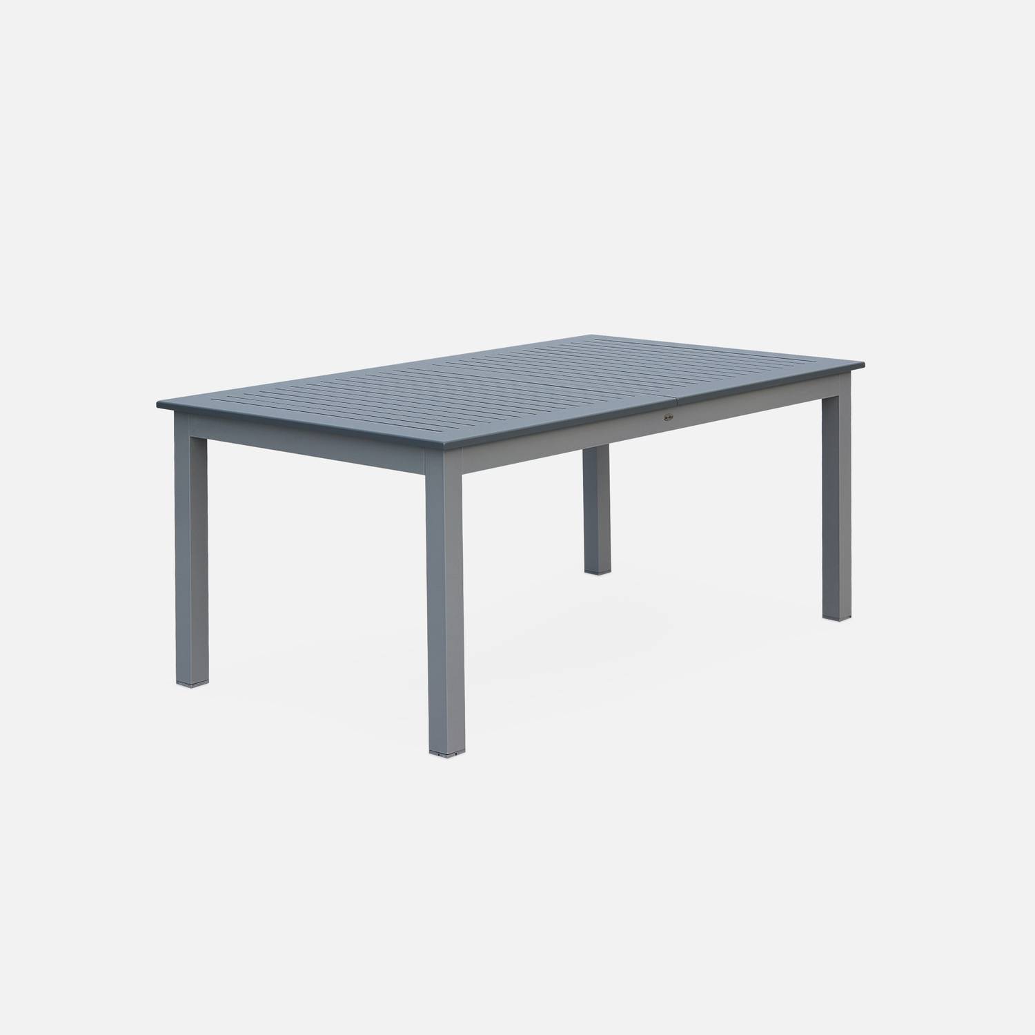 Table extensible - Chicago Anthracite - Table en aluminium 175/245cm avec rallonge, 8 places  Photo6