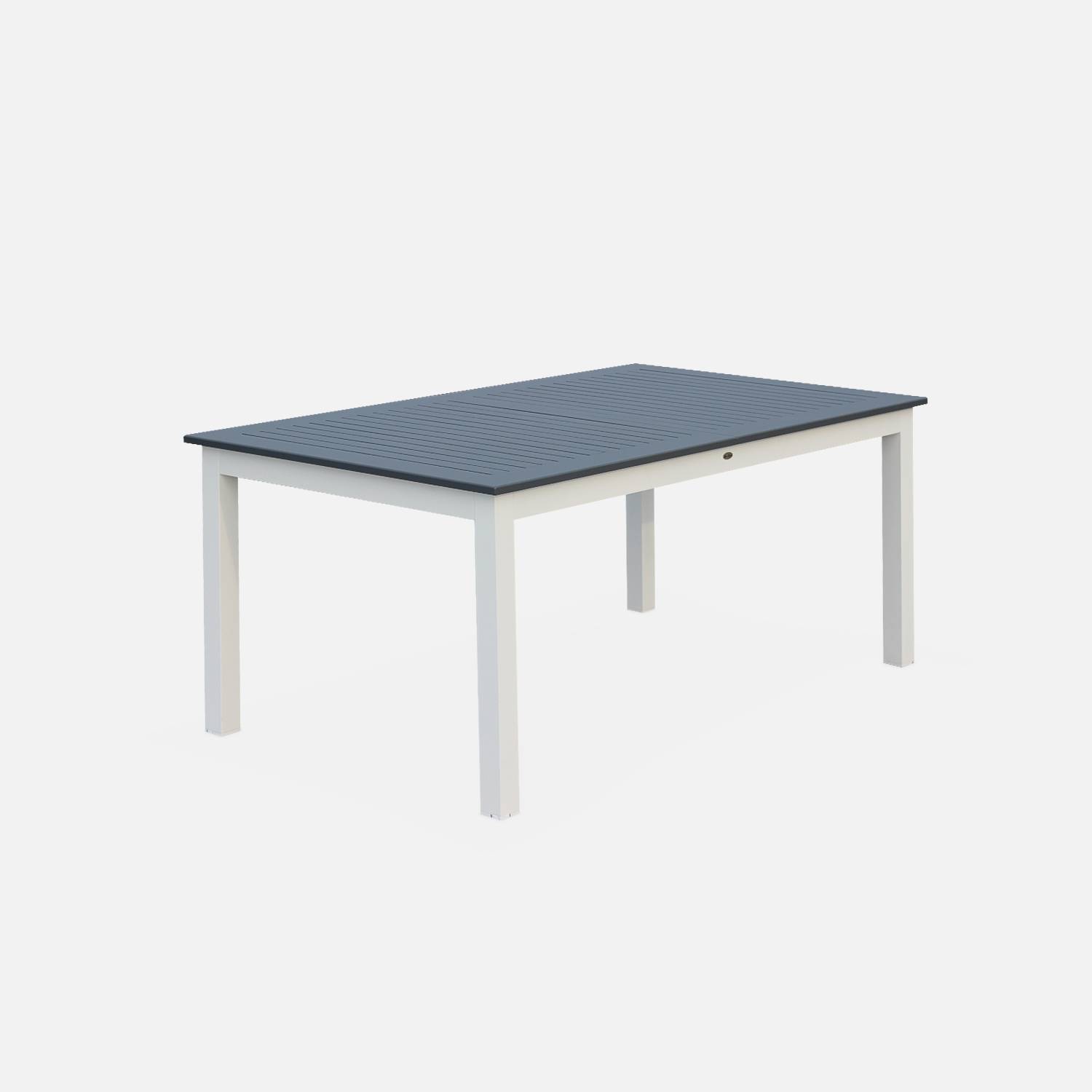 Uitschuifbare tafel - Chicago lichtgrijs - Aluminium tafel 175/245cm met verlengstuk Photo3