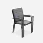 Lot de 2 fauteuils - Chicago / Odenton / Philadelphie Anthracite - En aluminium anthracite et textilène gris taupe, empilables Photo5