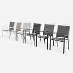 Lot de 2 fauteuils - Chicago / Odenton / Philadelphie Anthracite - En aluminium anthracite et textilène gris taupe, empilables Photo6