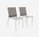 Lot de 2 chaises Chicago en aluminium blanc et textilène taupe empilables