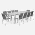 Coppia di sedie Chicago/Odenton in alluminio bianco e textilene colore marrone talpa Photo3