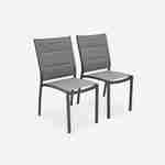 2er Set Stühle - Chicago / Odenton Anthrazit - Aus anthrazitfarbenem Aluminium und dunkelgrauem Textil, stapelbar Photo3