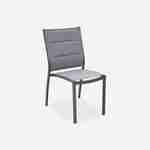 Lot de 2 chaises - Chicago / Odenton Anthracite - En aluminium anthracite et textilène gris taupe, empilables Photo4