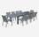 Ausziehbarer Tisch Gartengarnitur - Odenton Anthrazit - Aluminiumtisch 235/335 cm mit Verlängerung und 10 Sitzen aus Textilene | sweeek