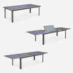Salon de jardin table extensible - Odenton Anthracite - Grande table en aluminium 235/335cm avec rallonge et 10 assises en textilène Photo4