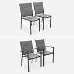 Ensemble Odenton, 1 table extensible, 2 fauteuils, 8 chaises en aluminium et textilène Photo4