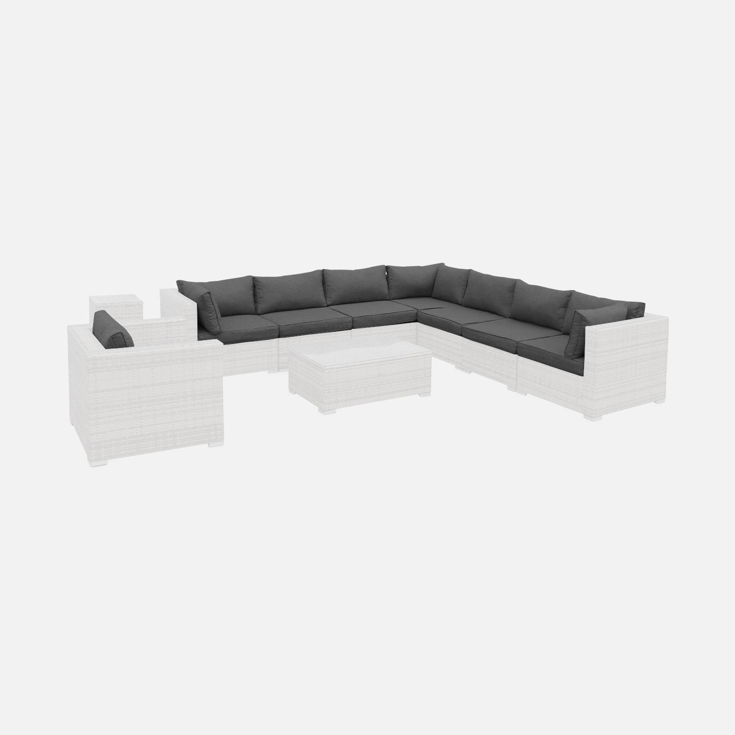 Complete set kussenhoezen voor Venezia loungeset, polyester - grijs gemëleerd | sweeek