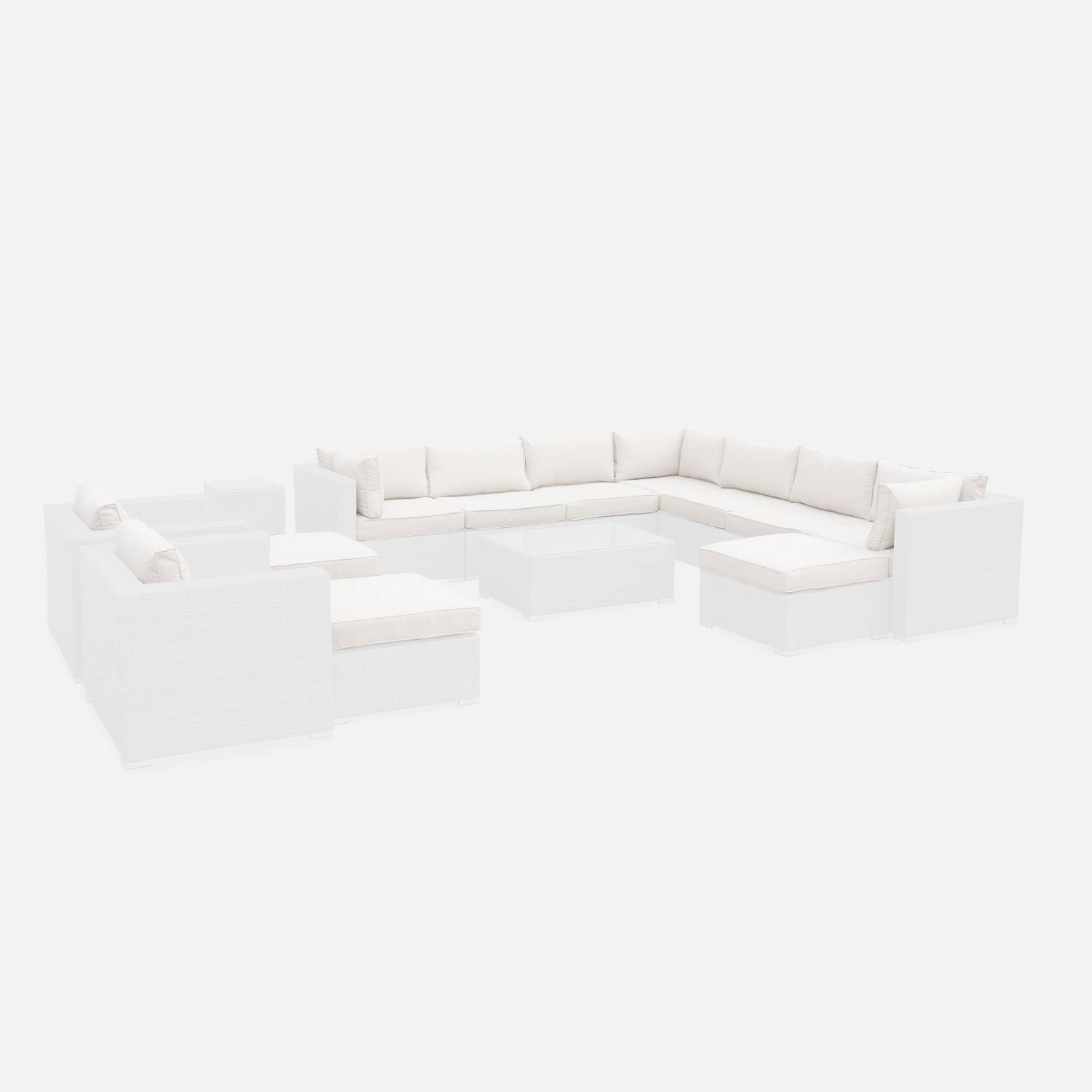 Set di fodere per cuscini, colore: Ecru, per salotto da giardino, modello: Tripoli - set completo | sweeek