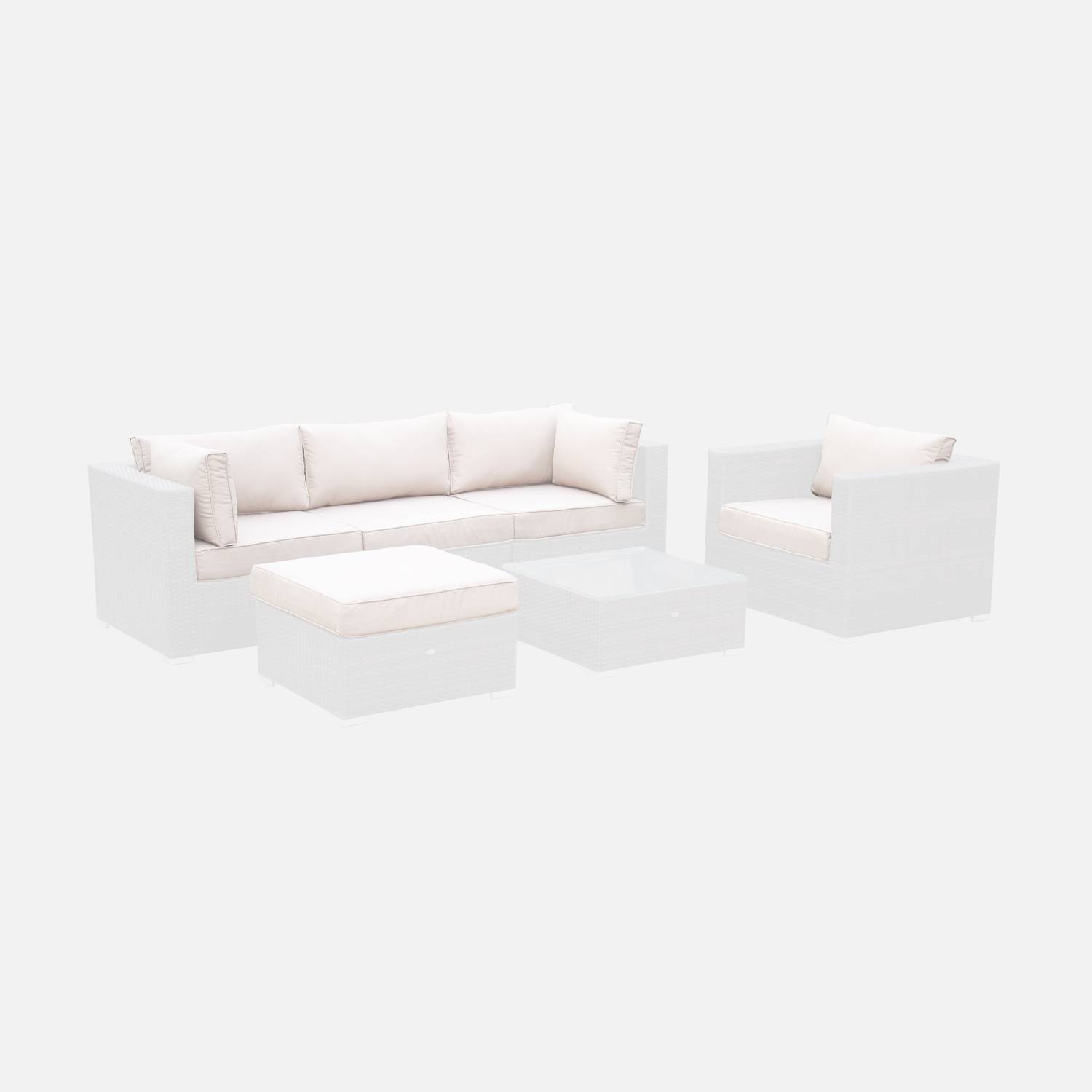 Conjunto de capas de almofada em ecru para mobiliário de jardim Caligari - conjunto completo | sweeek