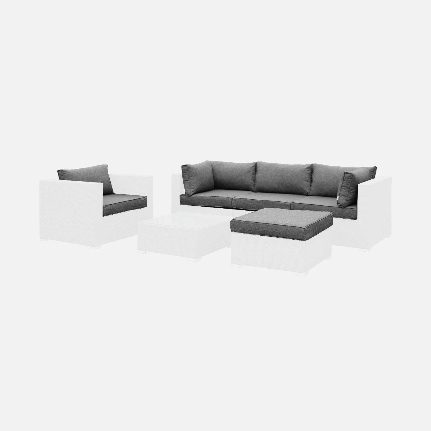 Conjunto de capas de almofada cinzentas para mobiliário de jardim Caligari - conjunto completo | sweeek