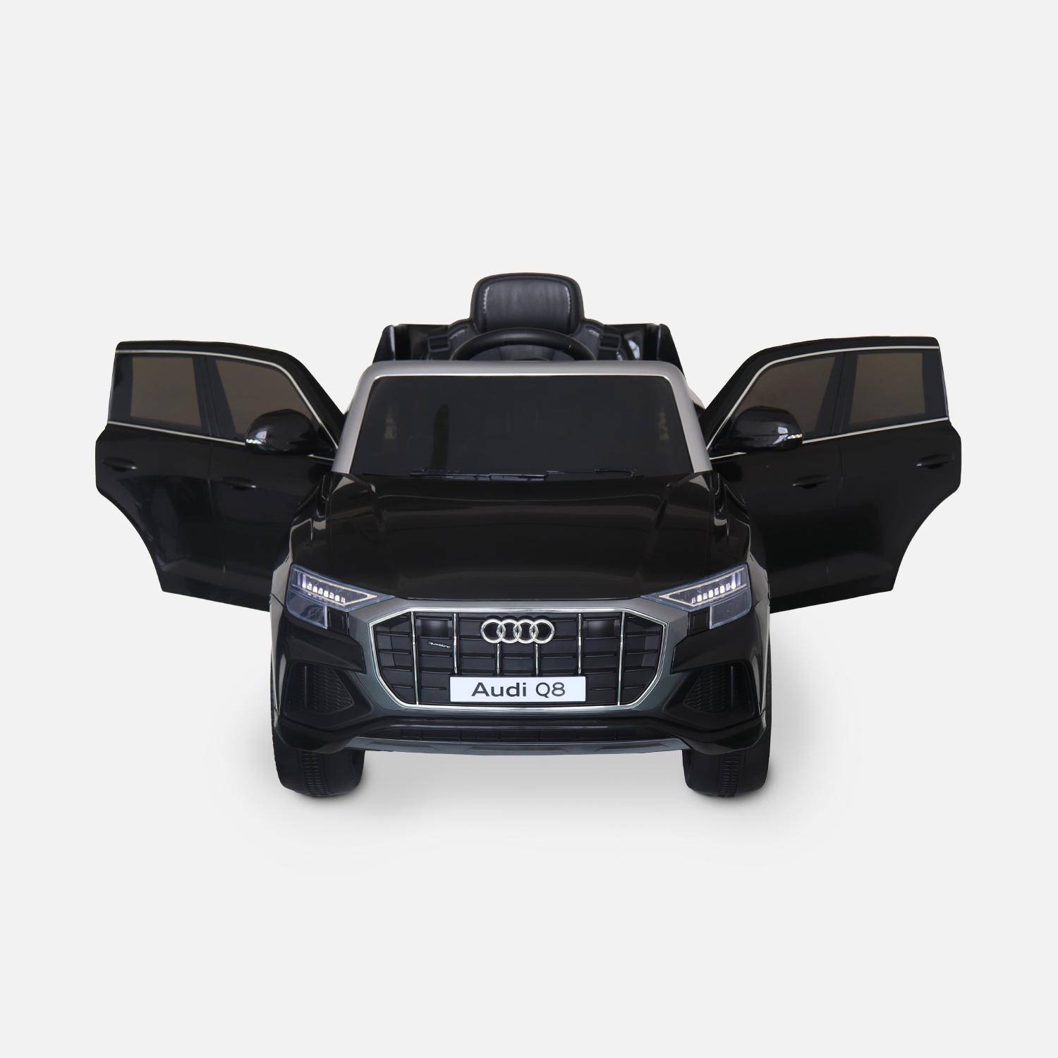 AUDI Q8 Zwart elektrische auto 12V, 1 plaats, 4x4 voor kinderen met autoradio en afstandsbediening,sweeek,Photo4