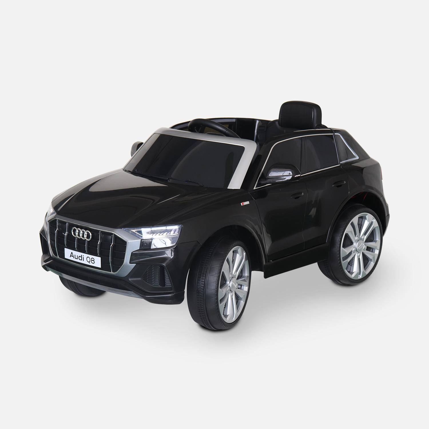 AUDI Q8 Zwart elektrische auto 12V, 1 plaats, 4x4 voor kinderen met autoradio en afstandsbediening,sweeek,Photo2