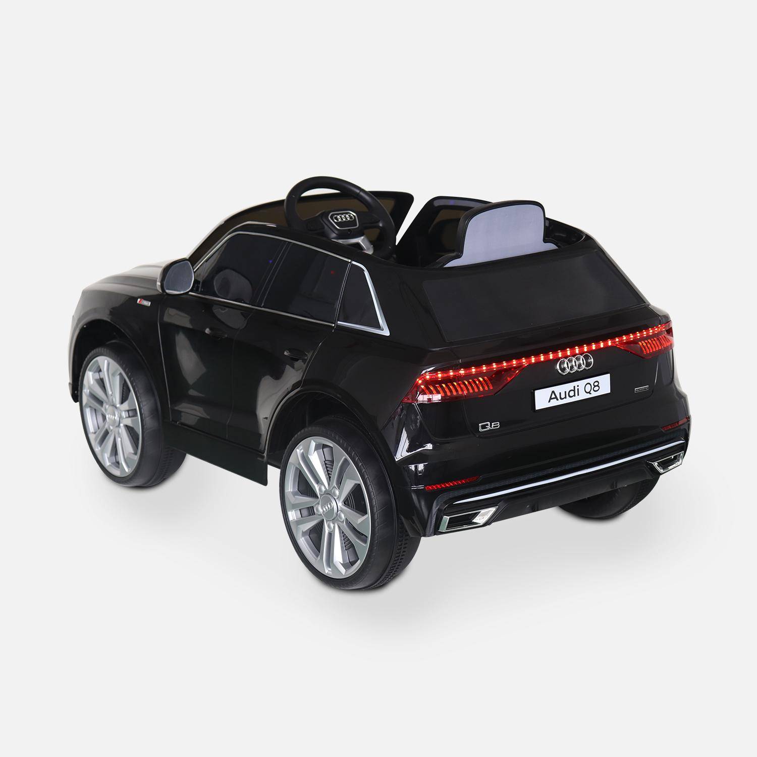 AUDI Q8 Zwart elektrische auto 12V, 1 plaats, 4x4 voor kinderen met autoradio en afstandsbediening,sweeek,Photo3