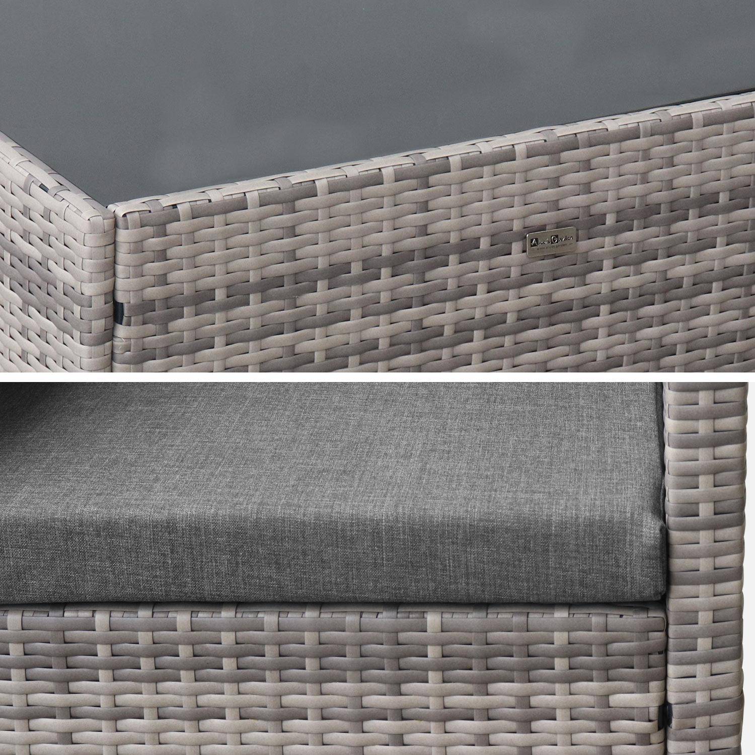 Wicker loungeset - 4 plaatsen - 1 bank, 2 fauteuils, een lage tafel, grijstinten,sweeek,Photo7