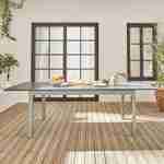 Table extensible - Chicago Anthracite - Table en aluminium 175/245cm avec rallonge, 8 places  Photo2