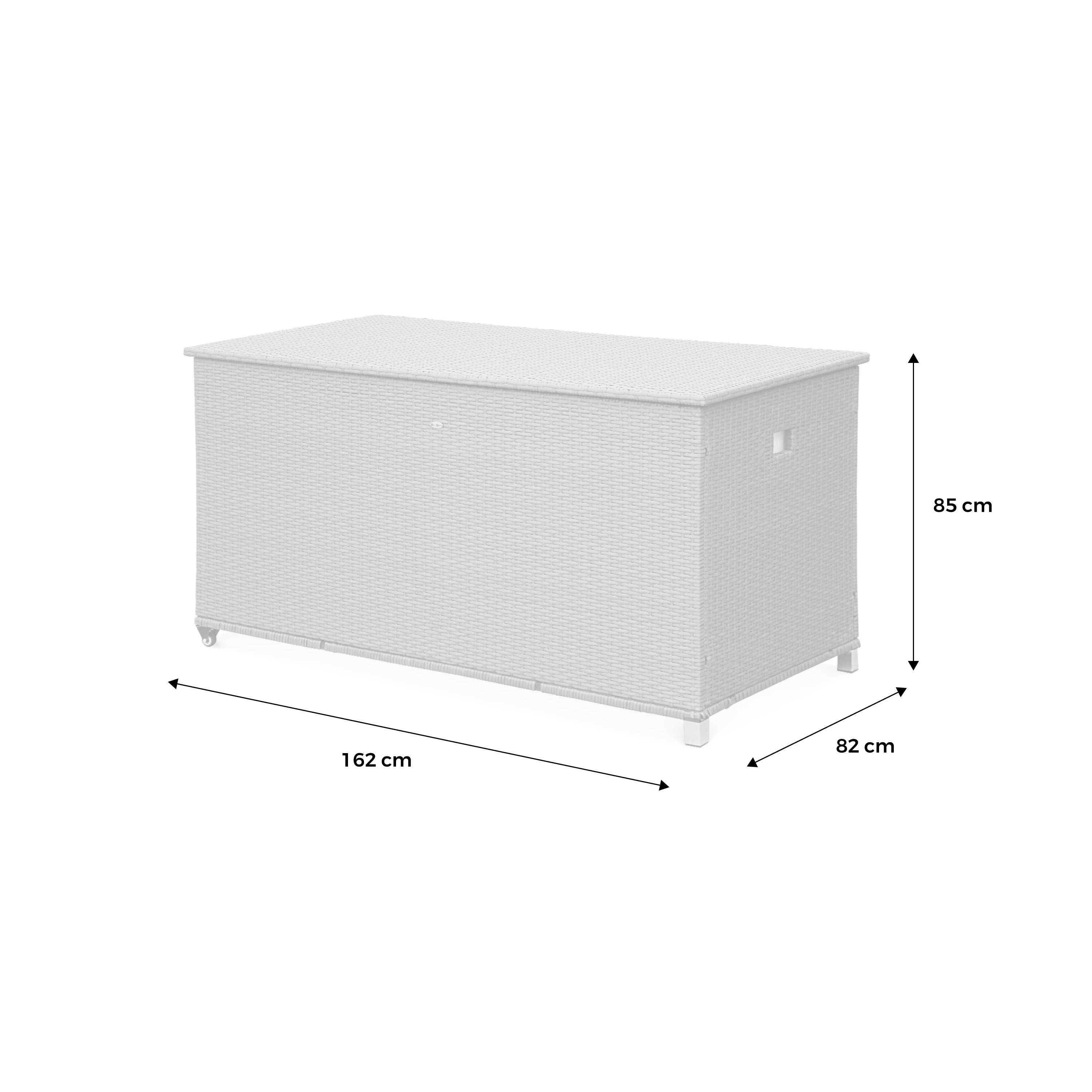 Beige Gartenkiste aus Kunststoffrattan 162x82cm| sweeek