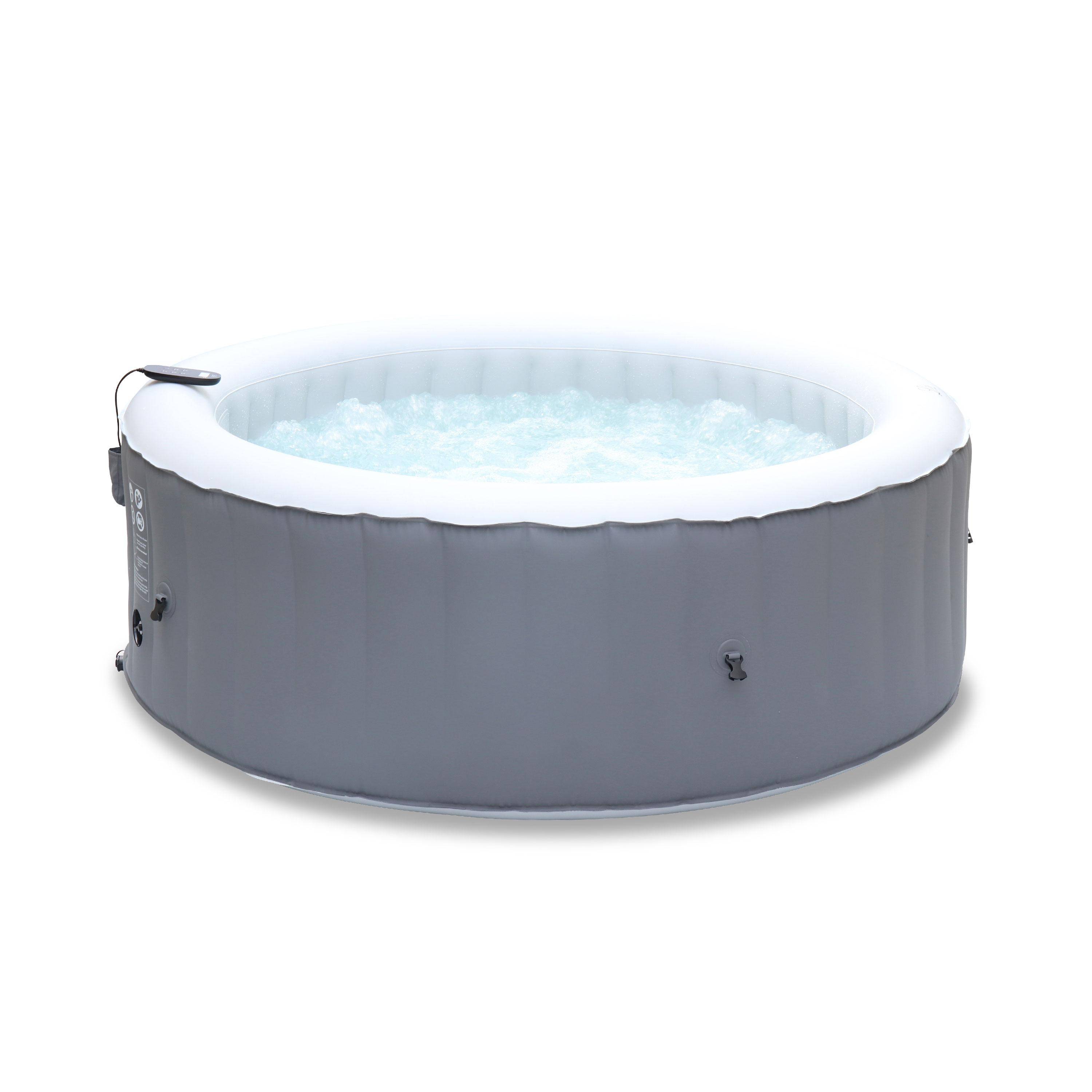  4-person round inflatable hot tub MSpa - Ø180cm round 4-person spa, PVC, pump, heater, filter, remote control - Kili 4 - Grey,sweeek,Photo1