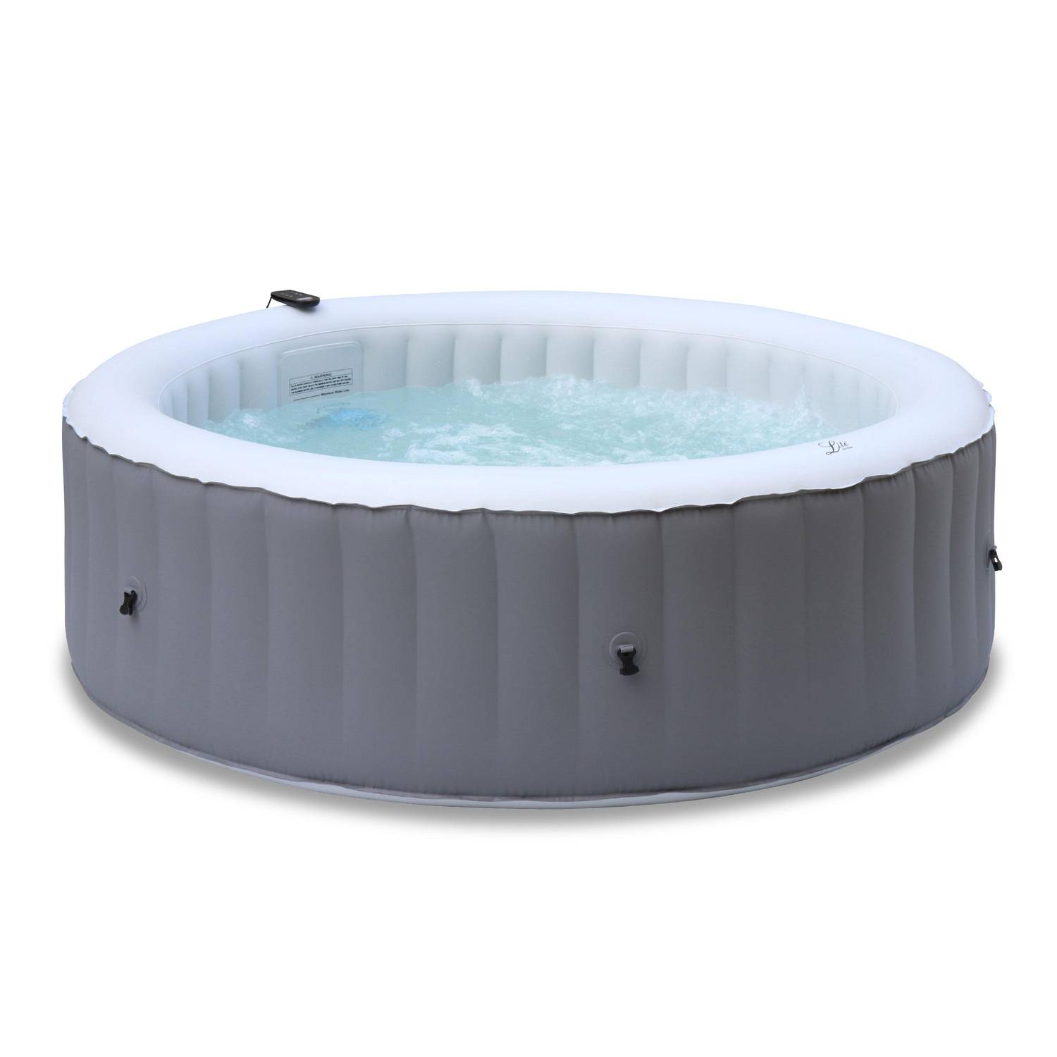  6-person round inflatable hot tub MSpa - Ø205cm round 6-person spa, PVC, pump, heater, filter, remote control - Kili 6 - Grey Photo1