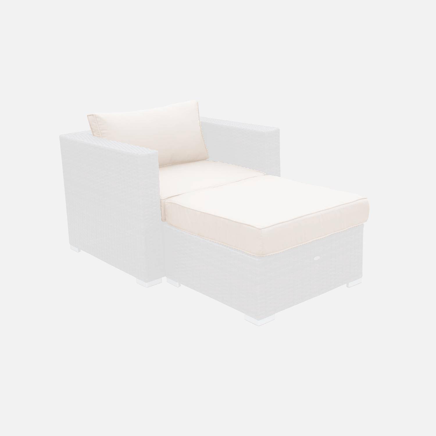 Set Kissenbezüge in Ecru für das Set Sessel + Fußhocker - Komplettset Photo1