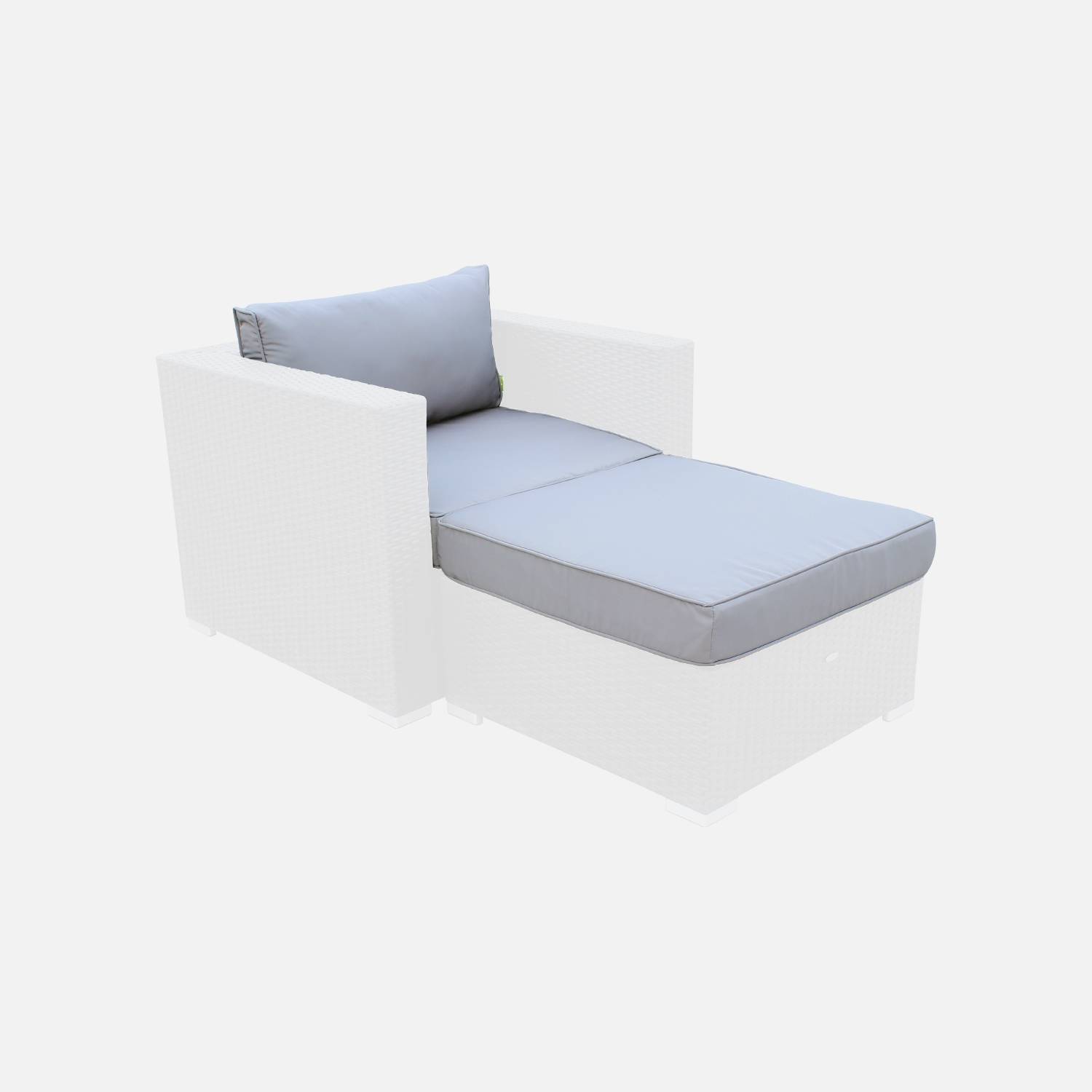 Set Kissenbezüge in Grau ür das Set Sessel + Fußhocker - Komplettset | sweeek