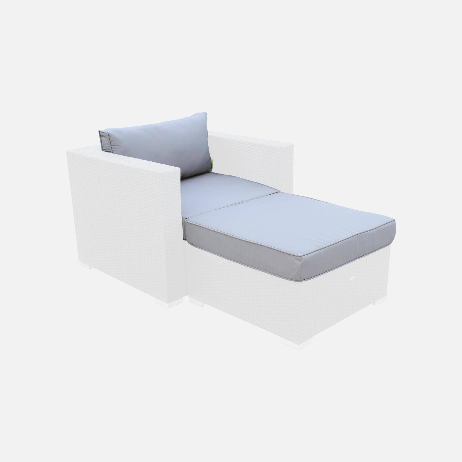 Set Kissenbezüge in Grau für das Set Sessel + Fußhocker - Komplettset Photo1