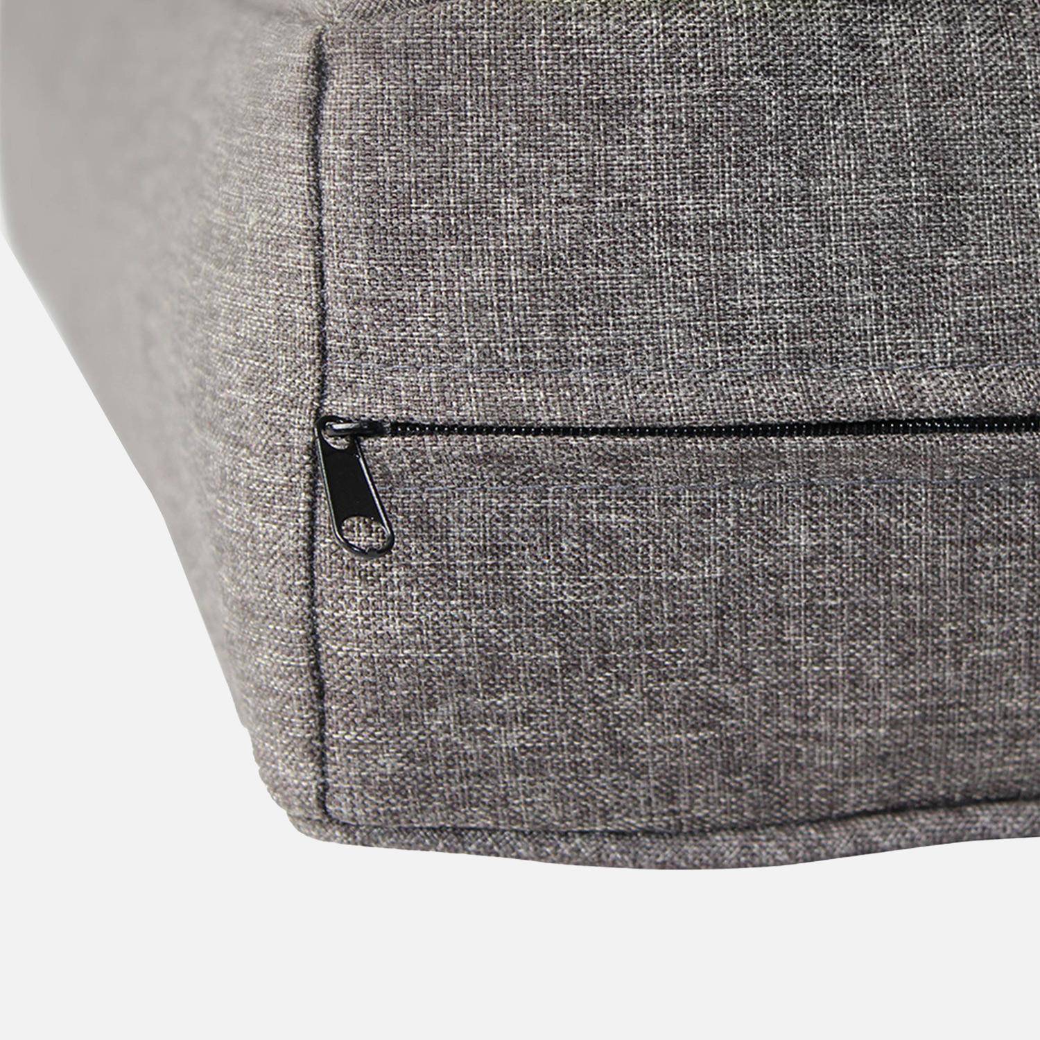 Set Kissenbezüge in Grau Meliert für das Set Sessel + Fußhocker - Komplettset Photo4