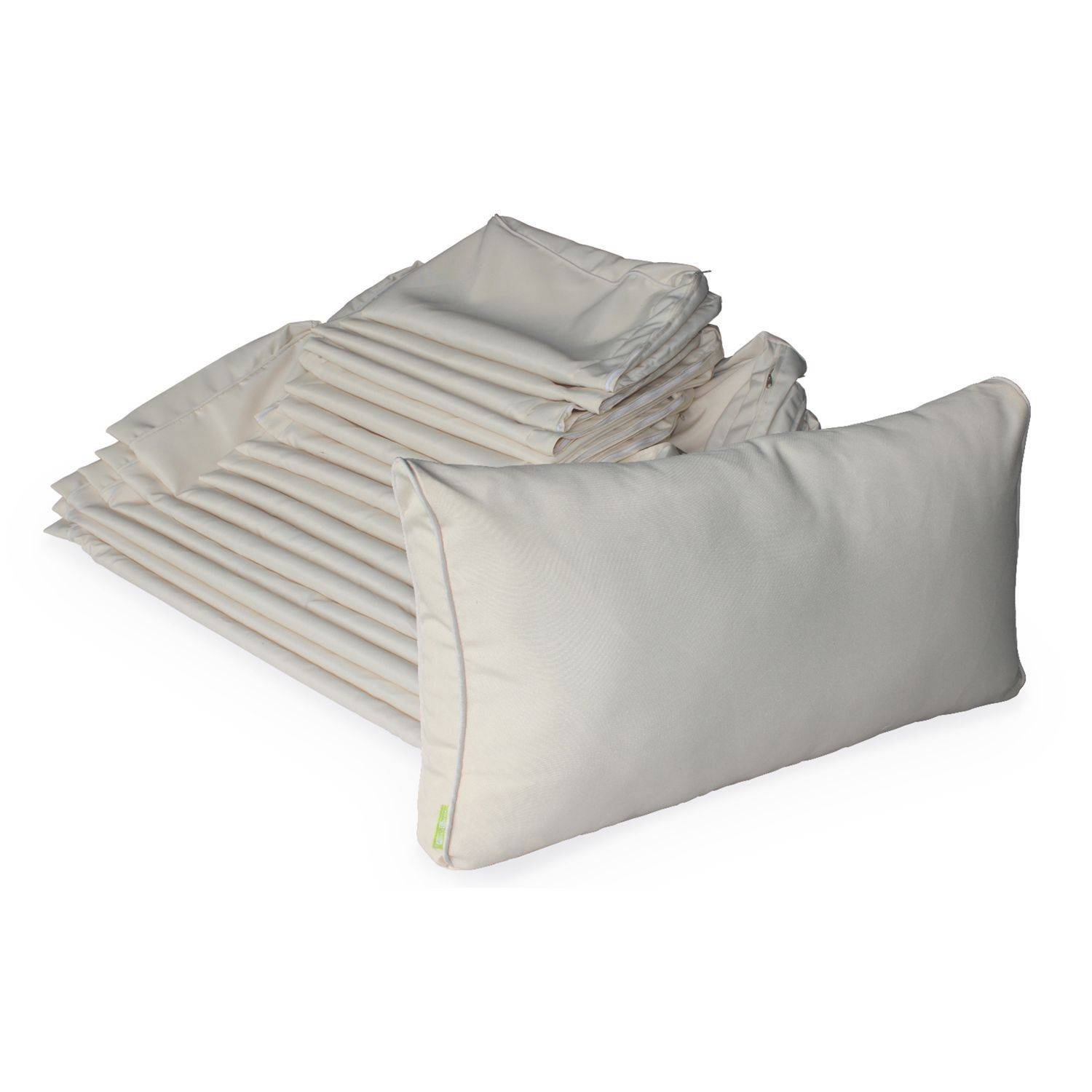 Jeu de housses de coussins écrues pour salon de jardin Venezia - set complet Photo1