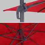 Guarda-sol retangular offset 2x3m - Biscarosse - Vermelho - Guarda-sol offset que pode ser inclinado, dobrado para trás e rodado em 360°. Photo4