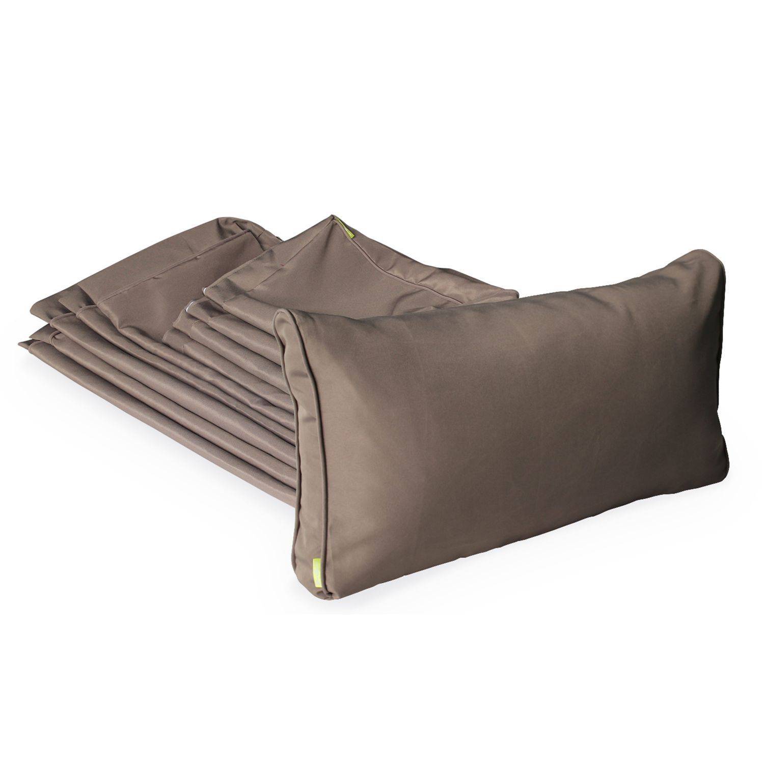 Set di fodere per cuscini, colore: Marrone, per salotto da giardino, modello: Milano - set completo | sweeek