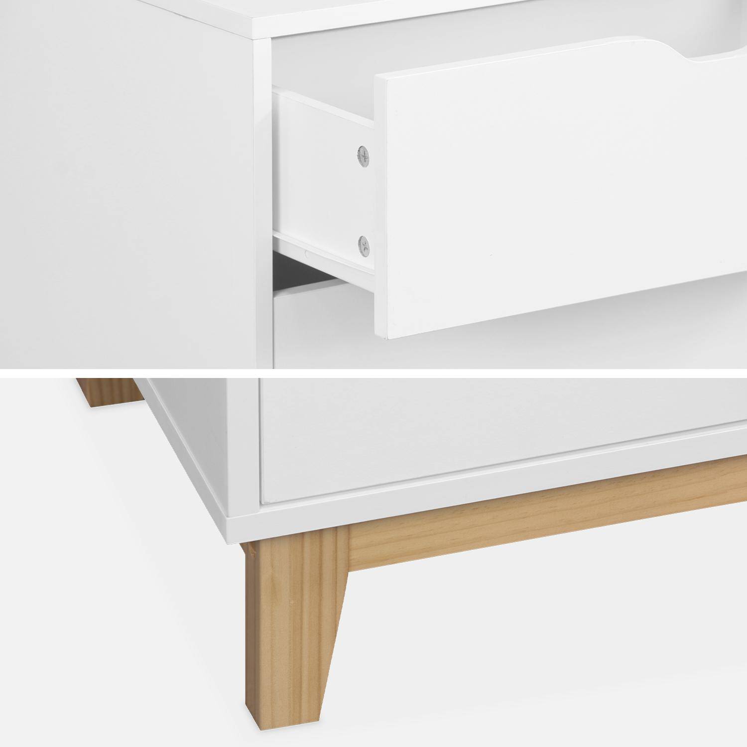 Minimalist Scandi-style 4 drawer chest, 60x40x90cm - Floki - White,sweeek,Photo6