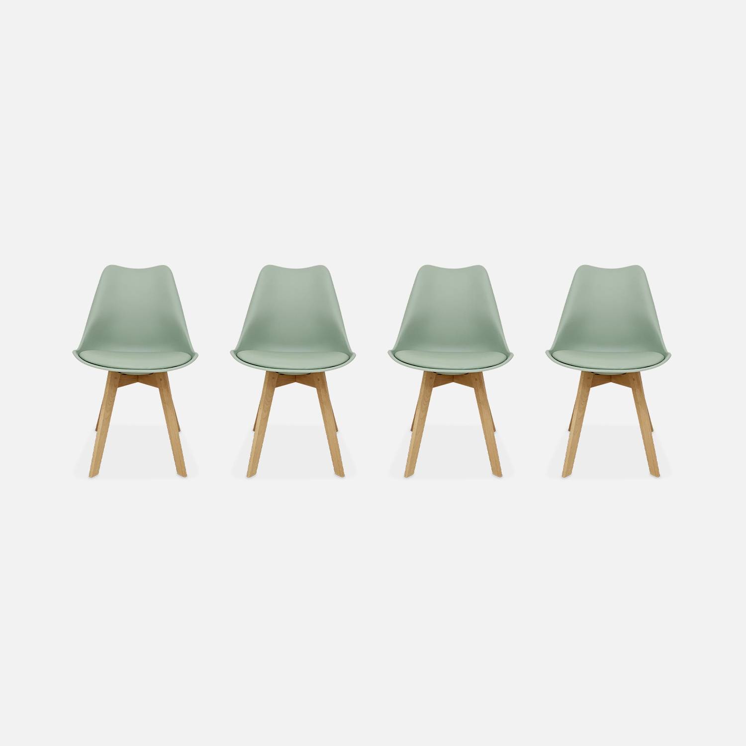 Lot de 4 chaises scandinaves, vert céladon  | sweeek