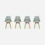 Lot de 4 chaises scandinaves, pieds bois de hêtre, chaises 1 place, vert céladon Photo3
