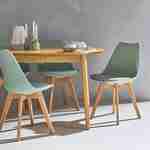 Lot de 4 chaises scandinaves, pieds bois de hêtre, fauteuils 1 place, vert céladon Photo1