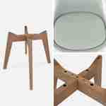Lot de 4 chaises scandinaves, pieds bois de hêtre, fauteuils 1 place, vert céladon Photo7