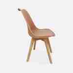 Lot de 4 chaises scandinaves, pieds bois de hêtre, fauteuils 1 place, vieux rose Photo5