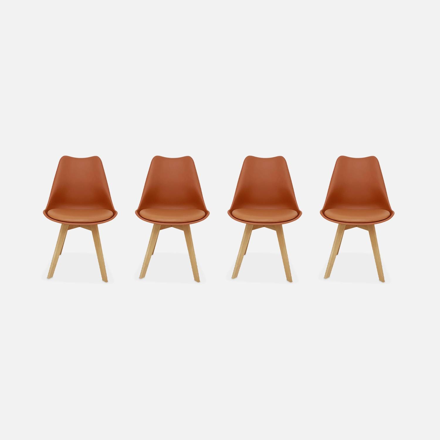 Conjunto de 4 sillas escandinavas, terracota  | sweeek