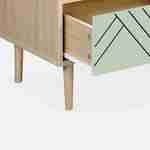 Nachttisch mit Naturholzdekor und Wassergrün - Mika - 2 Schubladen - L 48 x B 40 x H 59 cm Photo5